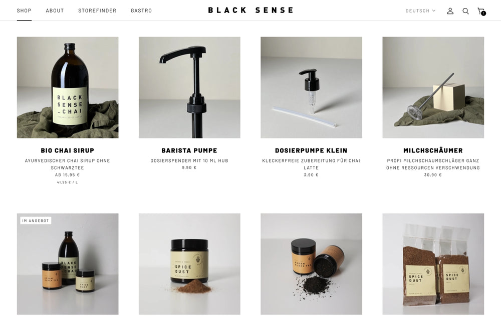 Produkte: Bio Chai Sirup, Barista Pumpe, Dosierpumpe, Milchschäumer.
