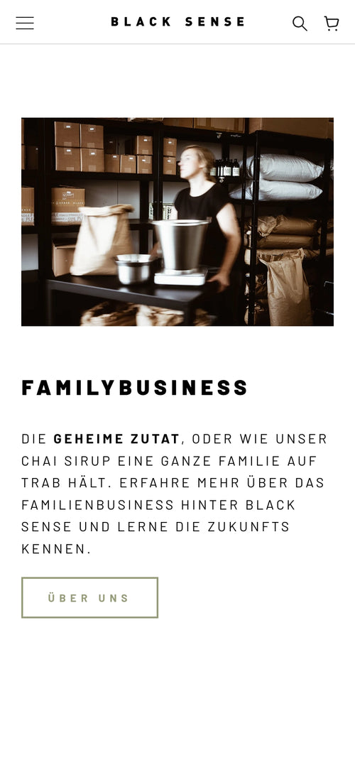 Text über Familienbusiness, Person in Produktion.