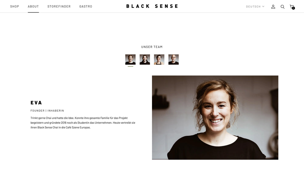 Portrait einer Frau namens Eva, Text über ihre Rolle im Unternehmen.