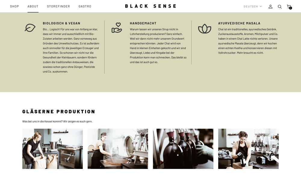 Beschreibung von biologisch, vegan, handgemacht und ayurvedisch.