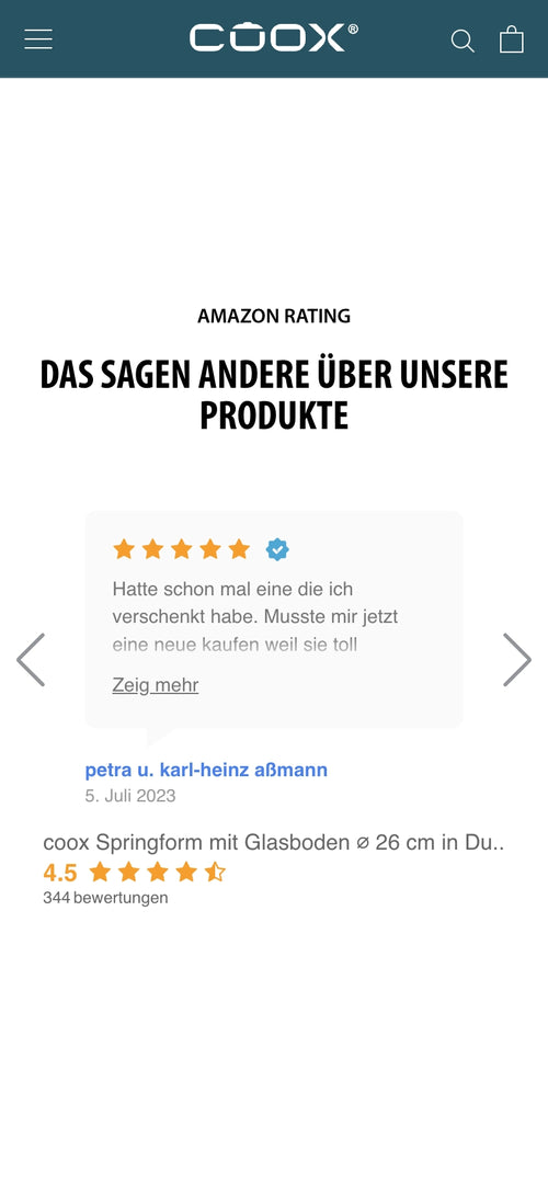 Amazon-Rating mit 4.5 Sternen. Kommentar: Musste mir jetzt eine neue kaufen, weil sie toll ist.