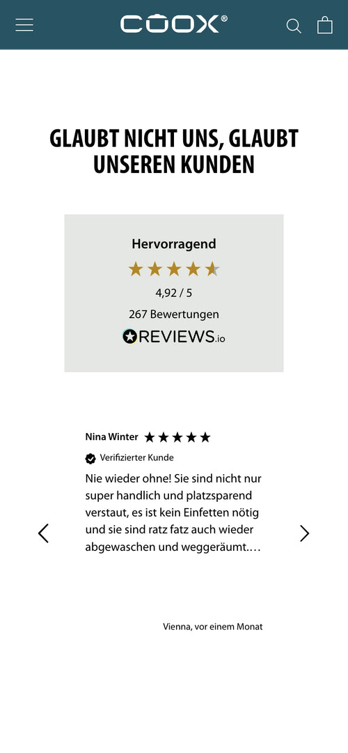 Bewertung 4,92 von 5 Sternen mit Kundenfeedback von Nina Winter.