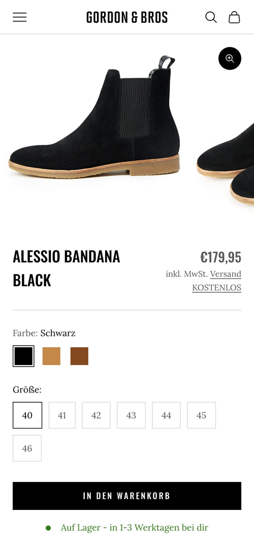 Schwarzer 'Alessio Bandana Black' Chelsea Boot, Preis 179,95 €, in den Warenkorb. Sofort lieferbar.