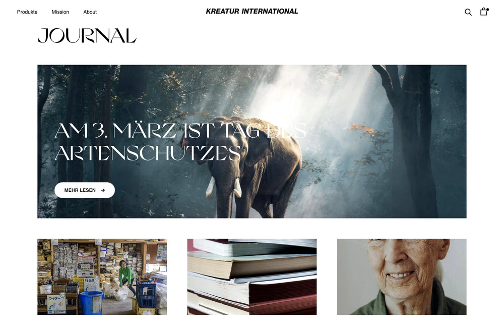 Ein Elefant im Wald, darunter Text: Am 3. März ist Tag des Artenschutzes.