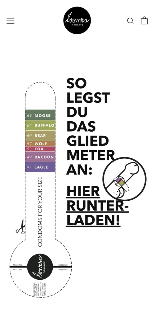 Grafik eines Gliedmeters mit Bemaßung und Text 'So legst du das Gliedmeter an: Hier runterladen!'