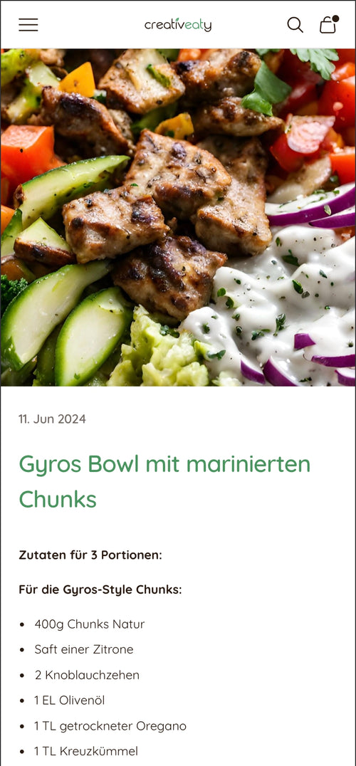 Bunte Gyros Bowl mit Zucchini, Paprika, roten Zwiebeln und Soße. Rezept am 11. Juni 2024.