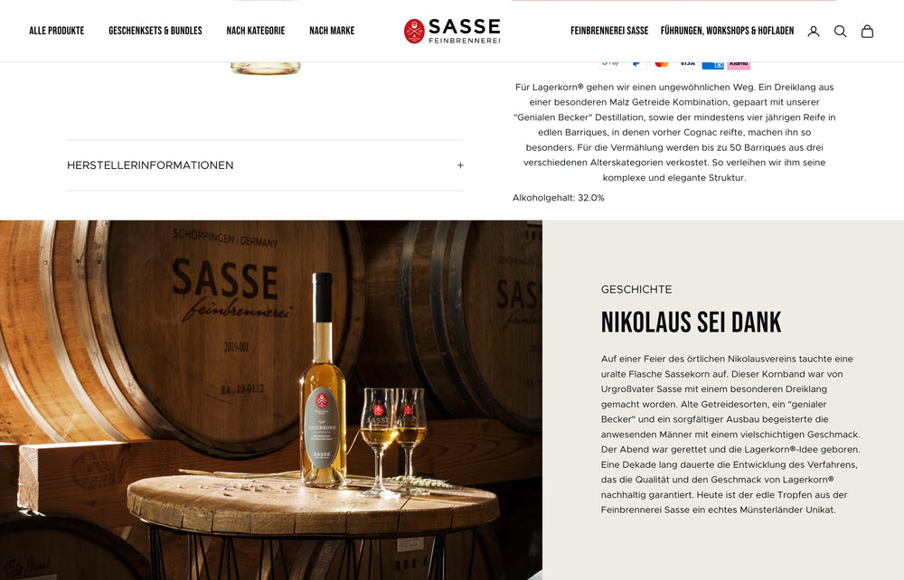 Flasche und Gläser auf Fass, Text: "Nikolaus sei Dank".