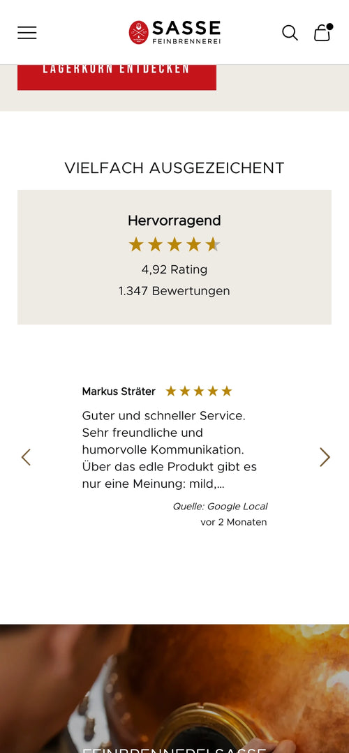 Bewertung von 4,92 Sternen basierend auf 1.347 Bewertungen, Kommentar von Markus Sträter.
