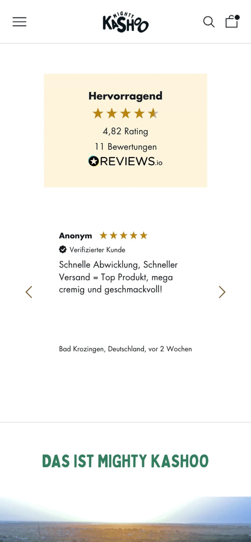 Bewertungen: 4.82 von 5 Sternen, 11 Bewertungen, Kunde: Anonym, positiv.