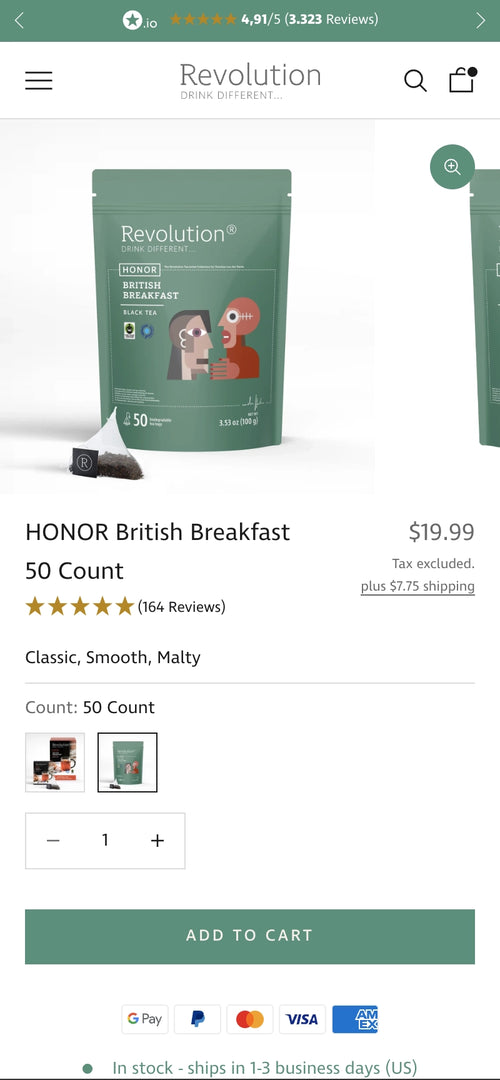 Britisches Frühstückstee-Produkt für $19.99, Bewertungen und Details.