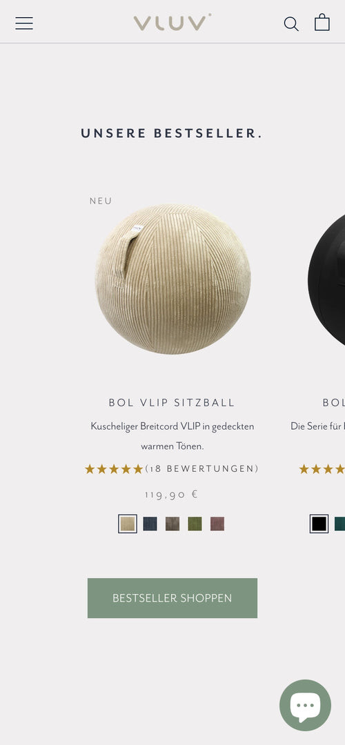 Sitzball aus beigem Breitcord, Preis 119,90 €, mit 18 Bewertungen.