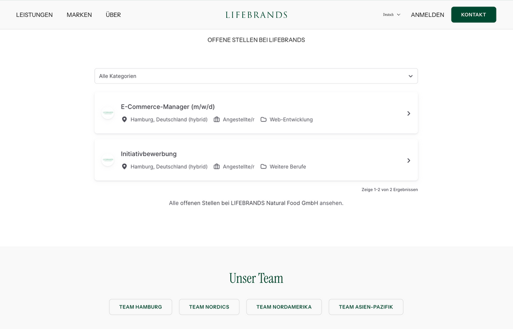 Offene Stellen bei Lifebrands, Jobliste mit Stellen wie E-Commerce-Manager.