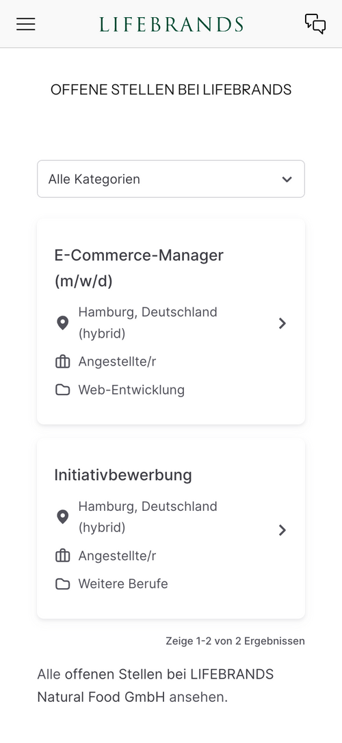 Stellenangebote: E-Commerce-Manager und Initiativbewerbung in Hamburg, Deutschland, hybrid.